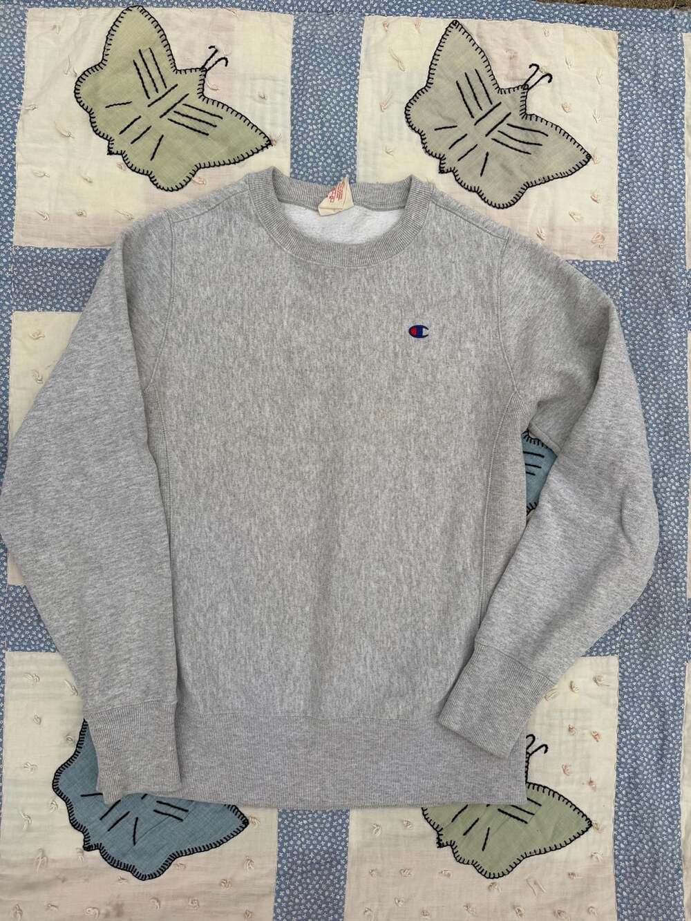 Vtg Champion Sweatshirt Medium Gray Reverse Weave Logo Sweater Heavy 188